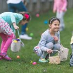 Children collecting easter eggs