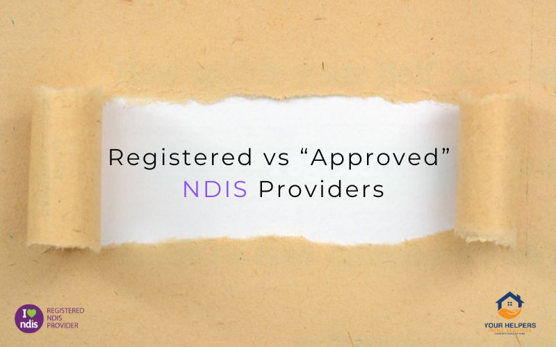 Ripped open page stating registered verses approved NIDS providers